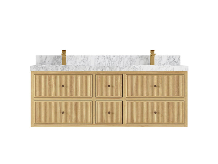 Sonoma Floating Teak 60 in. W x 22 in. D Double Sink Bathroom Vanity - photo 11