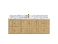 Sonoma Reeded Floating Teak 60 in. W x 22 in. D Single Sink Bathroom Vanity - photo 11