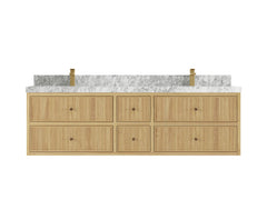 Sonoma Reeded Floating Teak 72 in. W x 22 in. D Double Sink Bathroom Vanity - photo 11