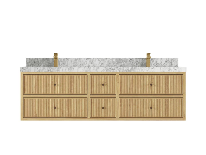 Sonoma Floating Teak 72 in. W x 22 in. D Double Sink Bathroom Vanity - photo 11