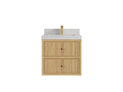 Sonoma Floating Teak 24 in. W x 22 in. D Single Sink Bathroom Vanity