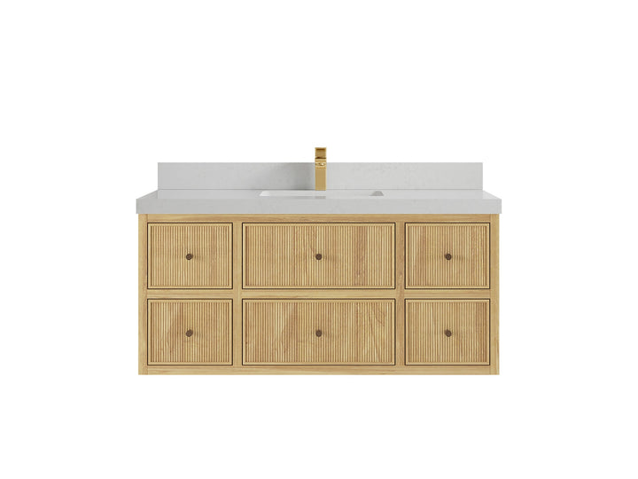 Sonoma Floating Teak 48 in. W x 22 in. D Single Sink Bathroom Vanity - photo 12