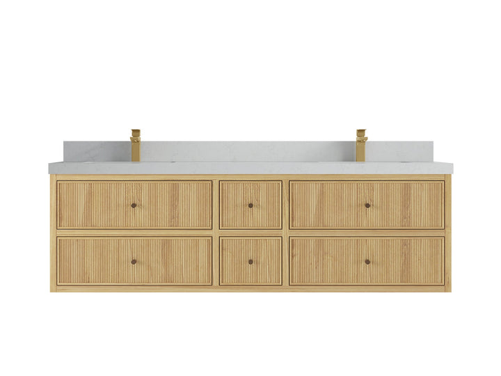 Sonoma Floating Teak 72 in. W x 22 in. D Double Sink Bathroom Vanity - photo 12
