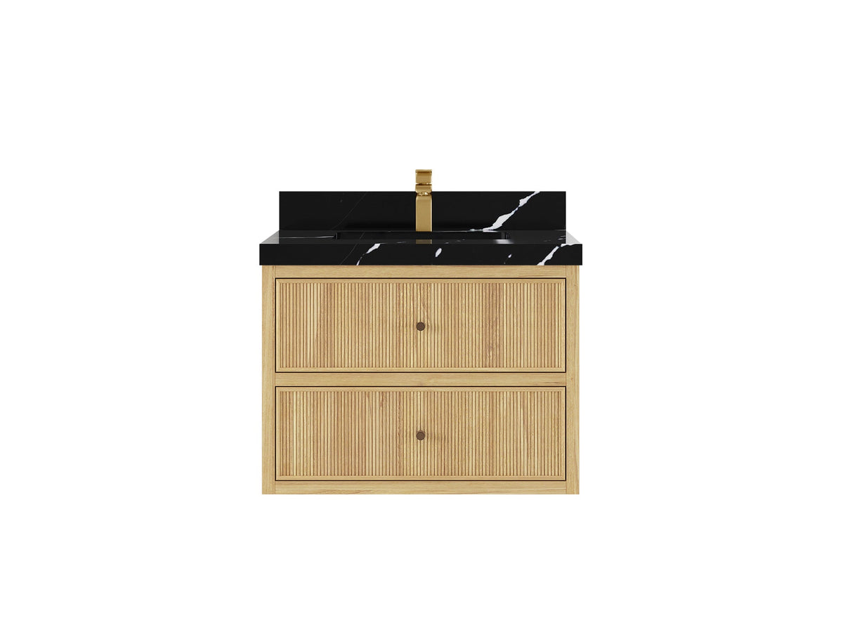 Sonoma Floating Teak 30 in. W x 22 in. D Single Sink Bathroom Vanity