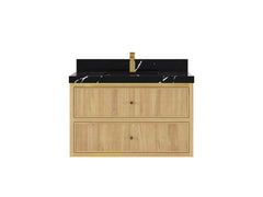 Sonoma Reeded Floating Teak 36 in. W x 22 in. D Center Sink Bathroom Vanity - photo 6