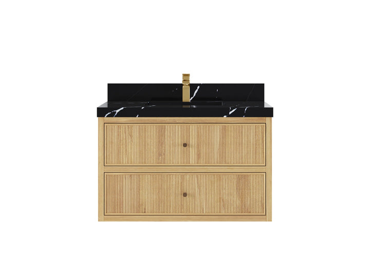 Sonoma Floating Teak 36 in. W x 22 in. D Center Sink Bathroom Vanity - photo 6