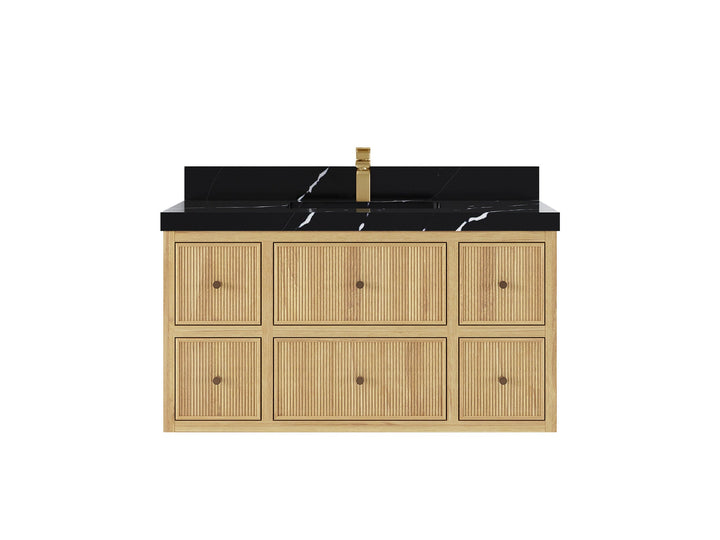 Sonoma Floating Teak 42 in. W x 22 in. D Single Sink Bathroom Vanity - photo 6