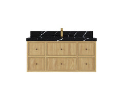 Sonoma Reeded Floating Teak 48 in. W x 22 in. D Single Sink Bathroom Vanity - photo 6