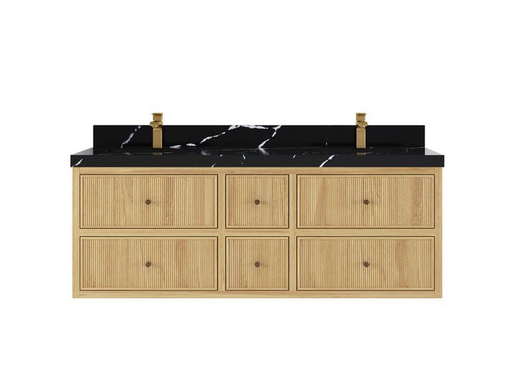 Sonoma Floating Teak 60 in. W x 22 in. D Double Sink Bathroom Vanity - photo 6