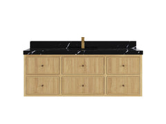 Sonoma Reeded Floating Teak 60 in. W x 22 in. D Single Sink Bathroom Vanity - photo 6