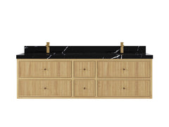 Sonoma Reeded Floating Teak 72 in. W x 22 in. D Double Sink Bathroom Vanity - photo 6