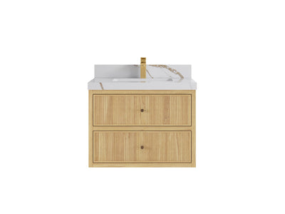 Sonoma Floating Teak 30 in. W x 22 in. D Single Sink Bathroom Vanity