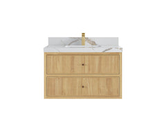 Sonoma Reeded Floating Teak 36 in. W x 22 in. D Center Sink Bathroom Vanity - photo 7