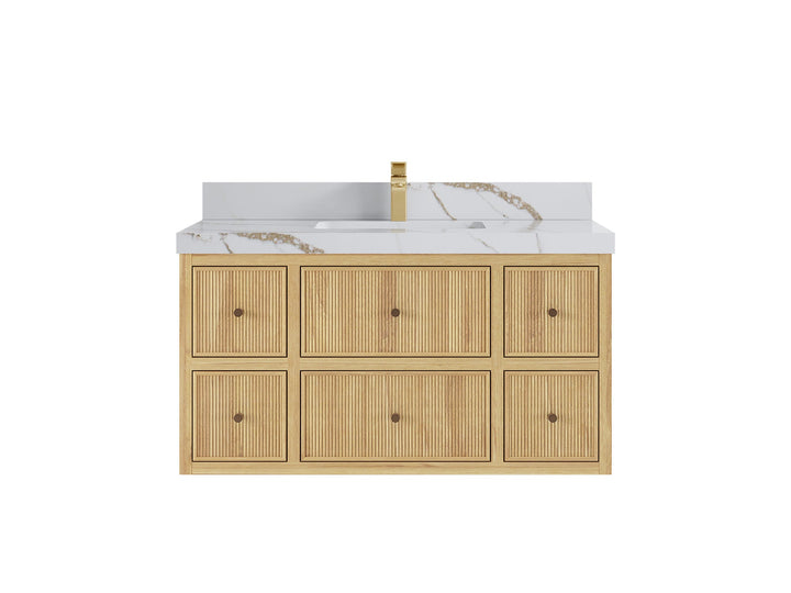 Sonoma Floating Teak 42 in. W x 22 in. D Single Sink Bathroom Vanity - photo 7