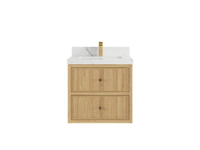Sonoma Floating Teak 24 in. W x 22 in. D Single Sink Bathroom Vanity