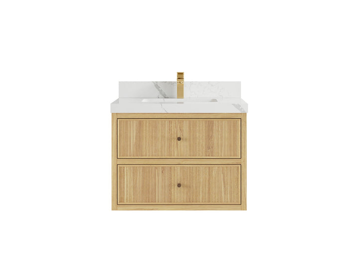 Sonoma Floating Teak 30 in. W x 22 in. D Single Sink Bathroom Vanity - photo 8