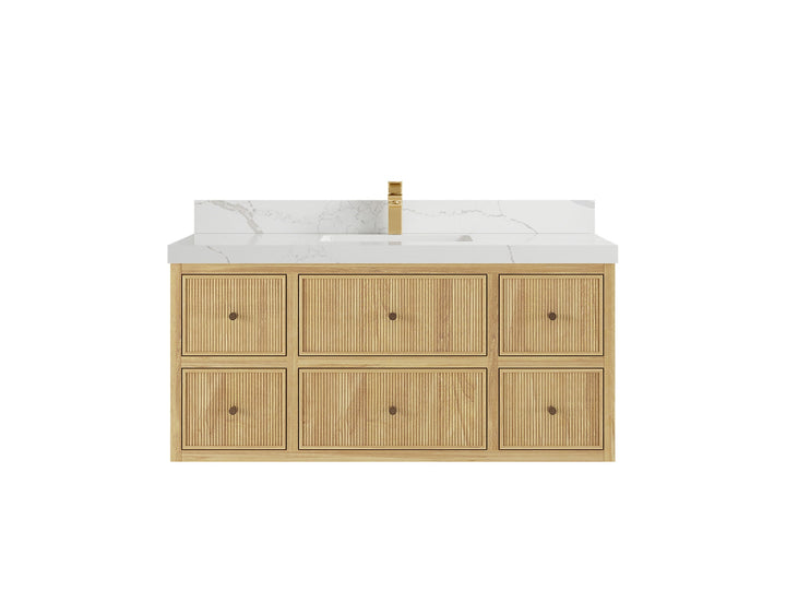 Sonoma Floating Teak 48 in. W x 22 in. D Single Sink Bathroom Vanity - photo 8