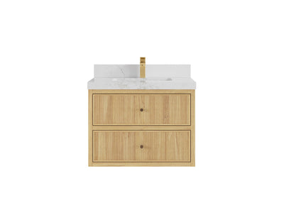 Sonoma Floating Teak 30 in. W x 22 in. D Single Sink Bathroom Vanity