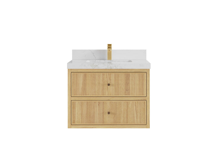 Sonoma Floating Teak 30 in. W x 22 in. D Single Sink Bathroom Vanity - photo 9