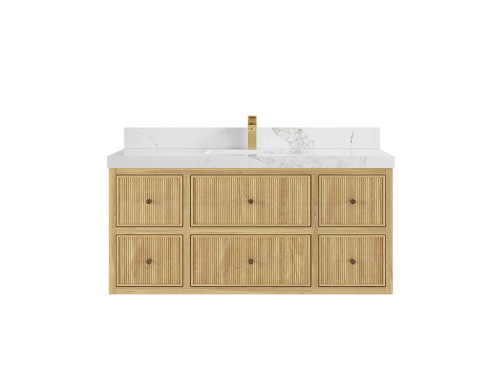 Sonoma Floating Teak 48 in. W x 22 in. D Single Sink Bathroom Vanity - photo 9