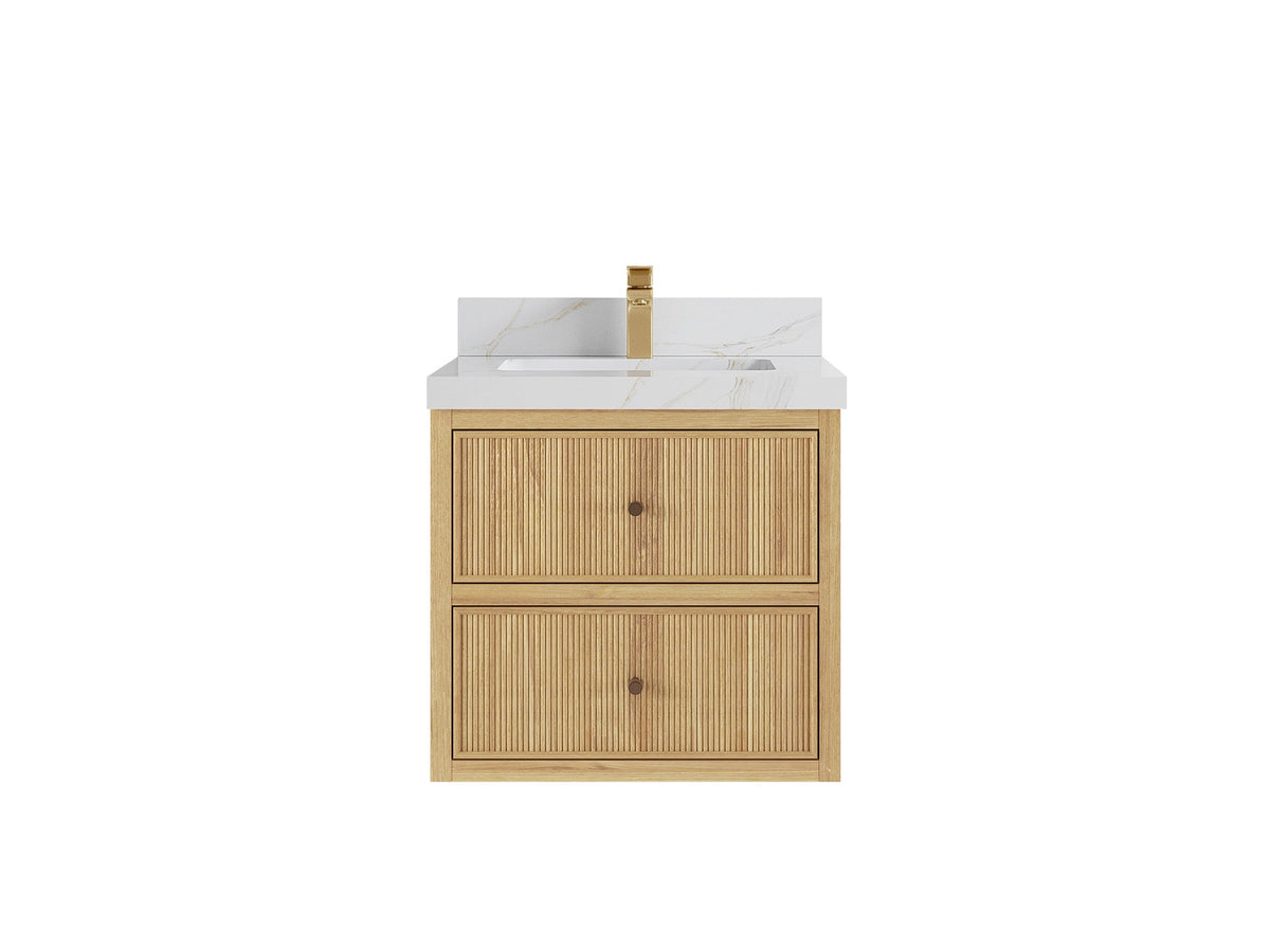 Sonoma Floating Teak 24 in. W x 22 in. D Single Sink Bathroom Vanity
