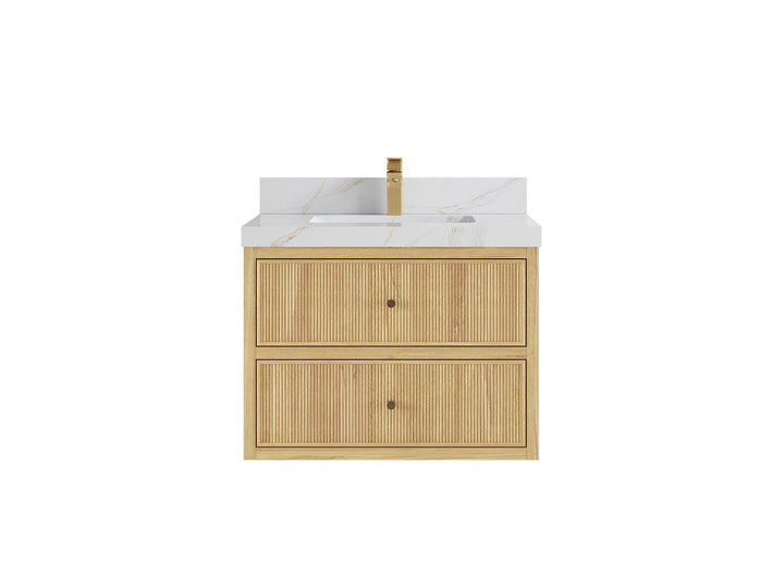 Sonoma Floating Teak 30 in. W x 22 in. D Single Sink Bathroom Vanity - photo 10