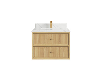 Sonoma Floating Teak 30 in. W x 22 in. D Single Sink Bathroom Vanity