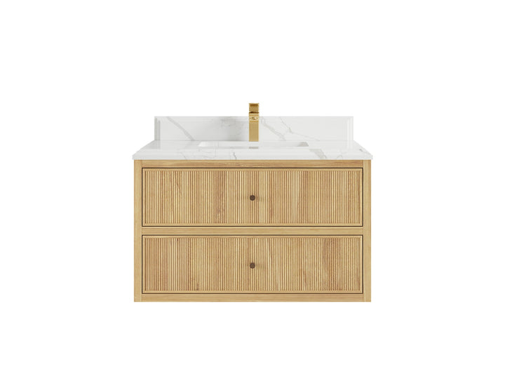 Sonoma Floating Teak 36 in. W x 22 in. D Center Sink Bathroom Vanity - photo 13