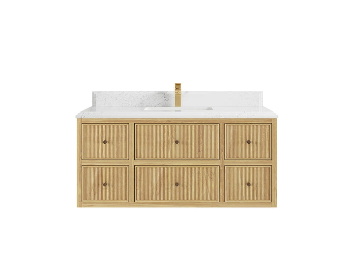 Sonoma Floating Teak 48 in. W x 22 in. D Single Sink Bathroom Vanity - photo 14
