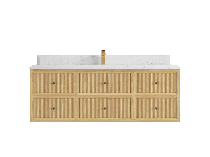 Sonoma Floating Teak 60 in. W x 22 in. D Single Sink Bathroom Vanity - photo 14