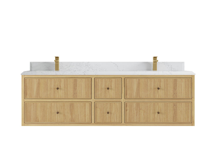 Sonoma Floating Teak 72 in. W x 22 in. D Double Sink Bathroom Vanity - photo 14