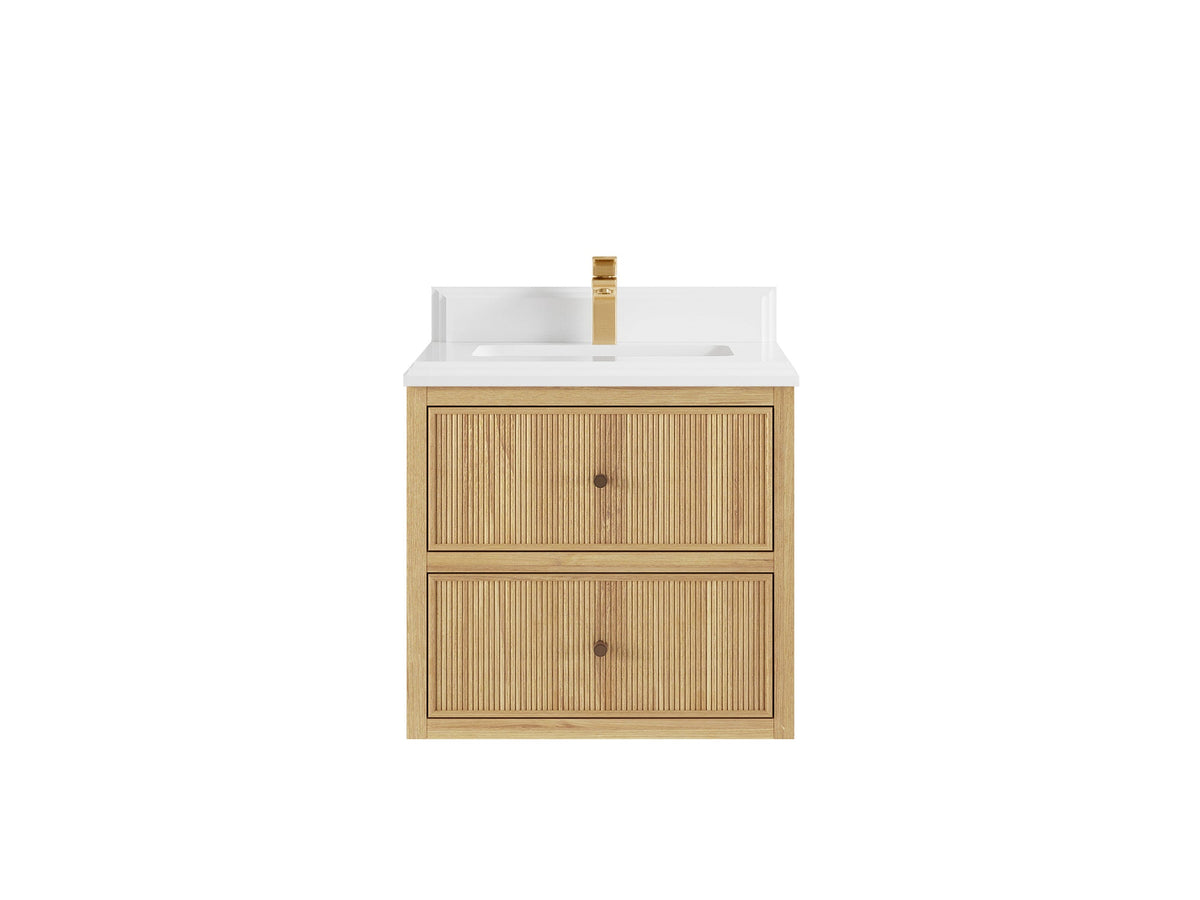 Sonoma Floating Teak 24 in. W x 22 in. D Single Sink Bathroom Vanity