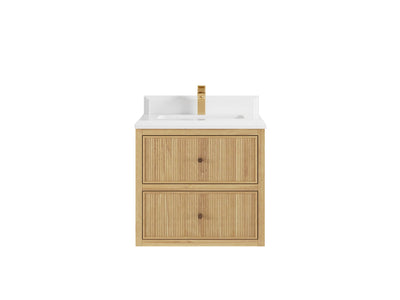 Sonoma Floating Teak 24 in. W x 22 in. D Single Sink Bathroom Vanity