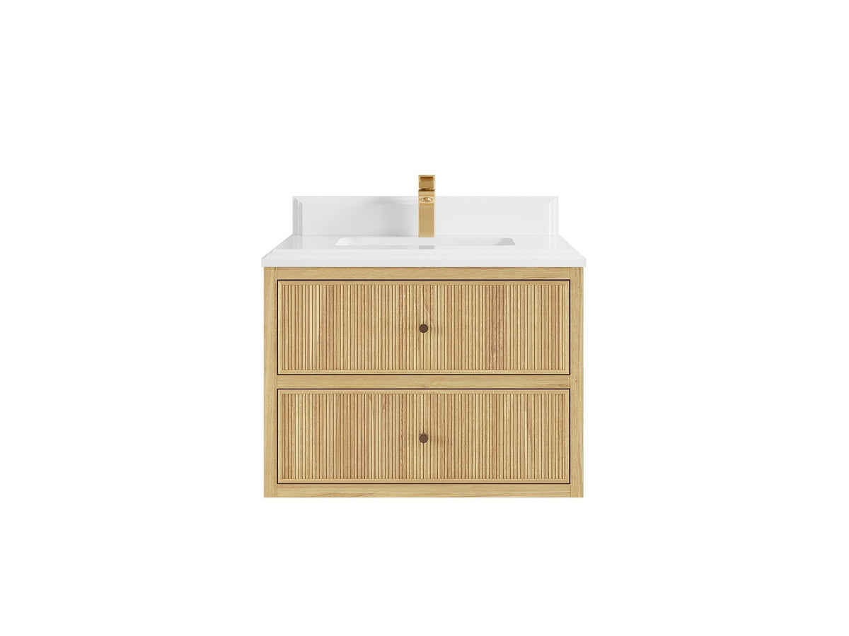 Sonoma Floating Teak 30 in. W x 22 in. D Single Sink Bathroom Vanity