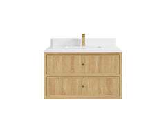 Sonoma Reeded Floating Teak 36 in. W x 22 in. D Center Sink Bathroom Vanity - photo 15