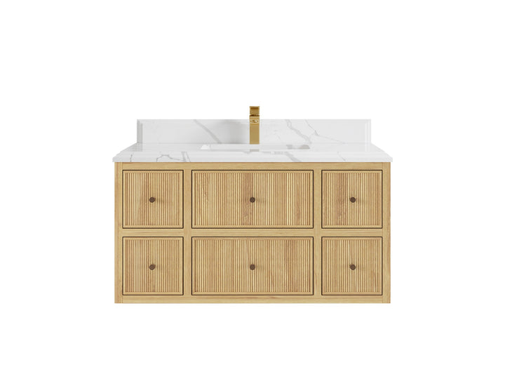 Sonoma Floating Teak 42 in. W x 22 in. D Single Sink Bathroom Vanity - photo 13