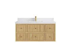 Sonoma Reeded Floating Teak 48 in. W x 22 in. D Single Sink Bathroom Vanity - photo 16