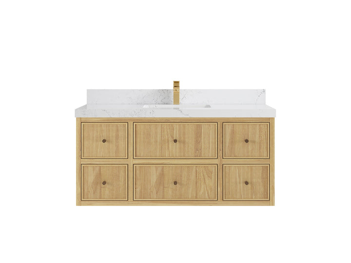 Sonoma Floating Teak 48 in. W x 22 in. D Single Sink Bathroom Vanity - photo 16