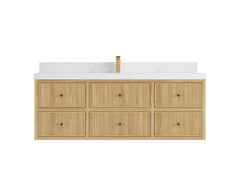 Sonoma Reeded Floating Teak 60 in. W x 22 in. D Single Sink Bathroom Vanity - photo 16