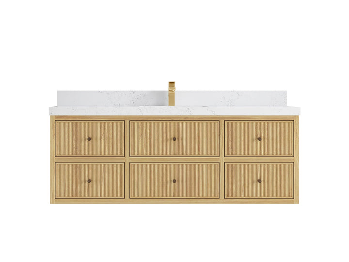 Sonoma Floating Teak 60 in. W x 22 in. D Single Sink Bathroom Vanity - photo 16