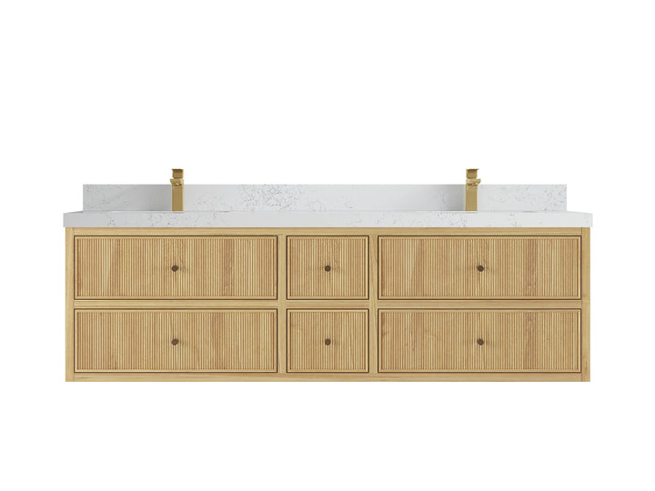 Sonoma Floating Teak 72 in. W x 22 in. D Double Sink Bathroom Vanity - photo 16