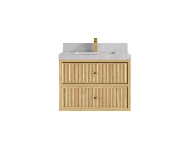 Sonoma Floating Teak 30 in. W x 22 in. D Single Sink Bathroom Vanity - photo 17