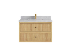 Sonoma Reeded Floating Teak 36 in. W x 22 in. D Center Sink Bathroom Vanity - photo 17