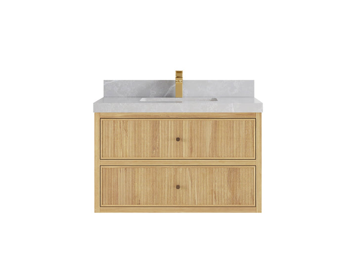 Sonoma Floating Teak 36 in. W x 22 in. D Center Sink Bathroom Vanity - photo 17
