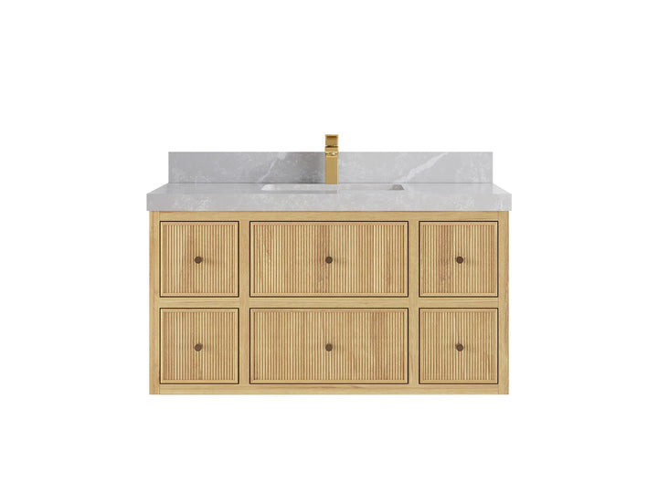 Sonoma Floating Teak 42 in. W x 22 in. D Single Sink Bathroom Vanity - photo 17