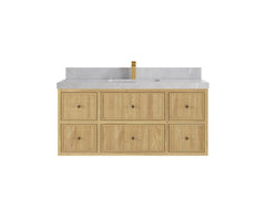 Sonoma Reeded Floating Teak 48 in. W x 22 in. D Single Sink Bathroom Vanity - photo 17