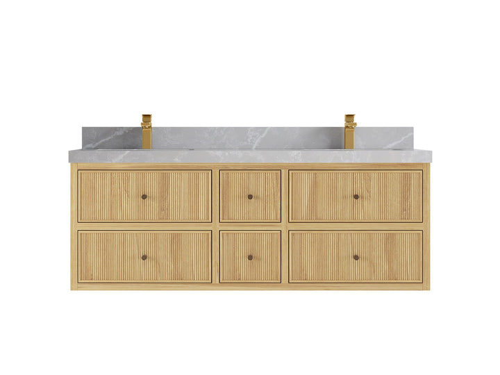 Sonoma Floating Teak 60 in. W x 22 in. D Double Sink Bathroom Vanity - photo 17