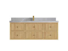 Sonoma Reeded Floating Teak 60 in. W x 22 in. D Single Sink Bathroom Vanity - photo 17
