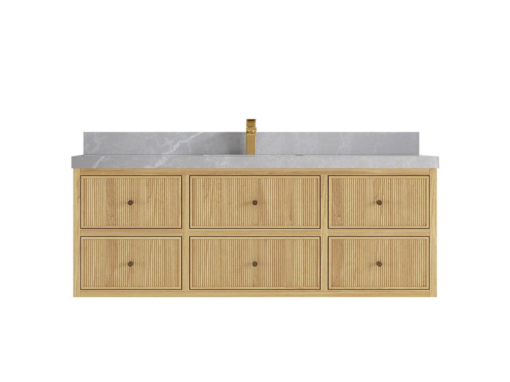 Sonoma Floating Teak 60 in. W x 22 in. D Single Sink Bathroom Vanity - photo 17