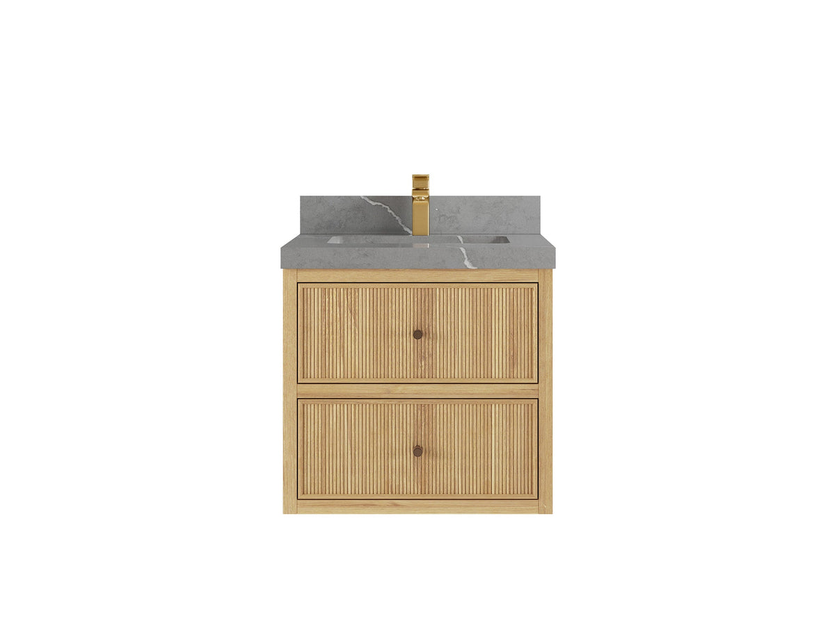 Sonoma Floating Teak 24 in. W x 22 in. D Single Sink Bathroom Vanity